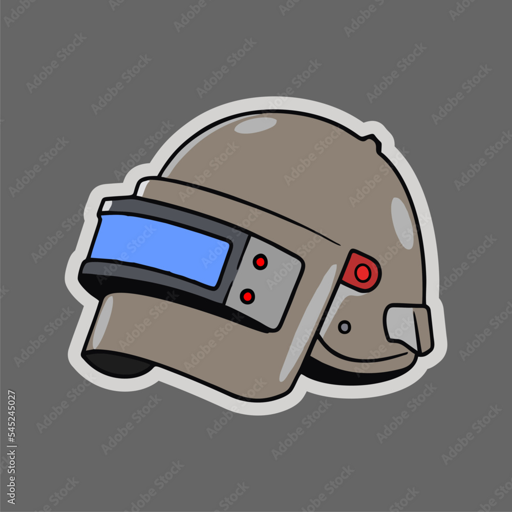 Obraz premium Pubg helmet level 3. Vector illustration