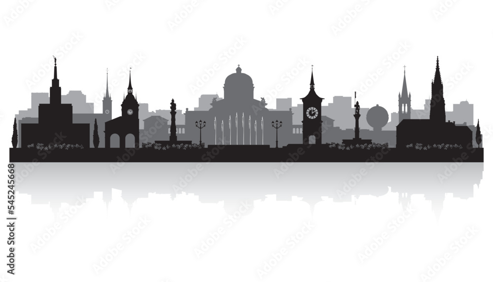 Bern Switzerland city skyline silhouette