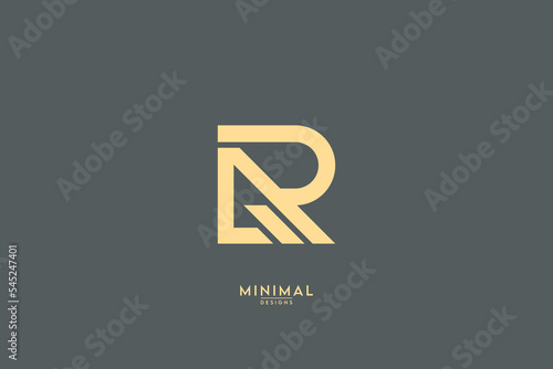 Minimal creative unique style letter AR, RA logo, monogram line art design template.
