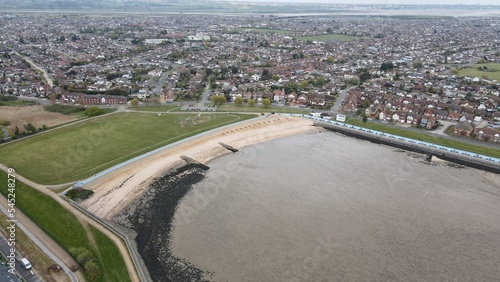 фотография Thorney Bay Beach Canvey island Essex UK aerial drone view