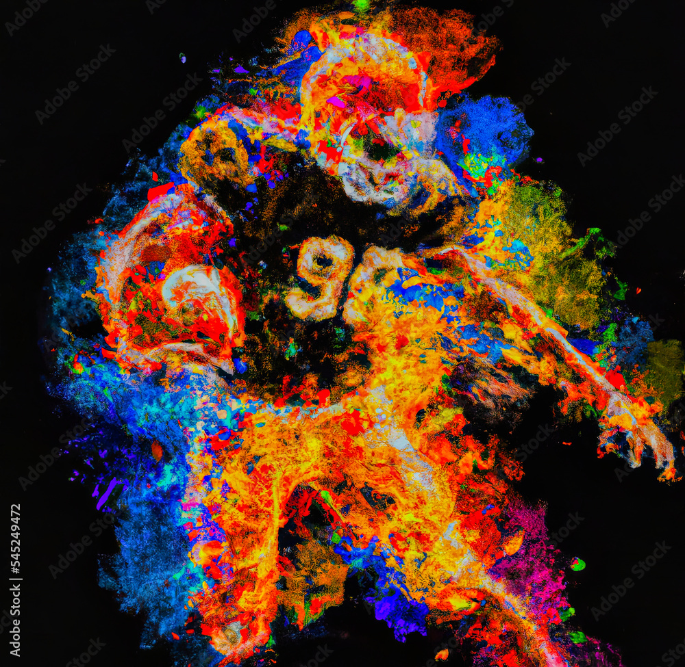 American Football Player - Super Bowl - Abstracted Illustration.