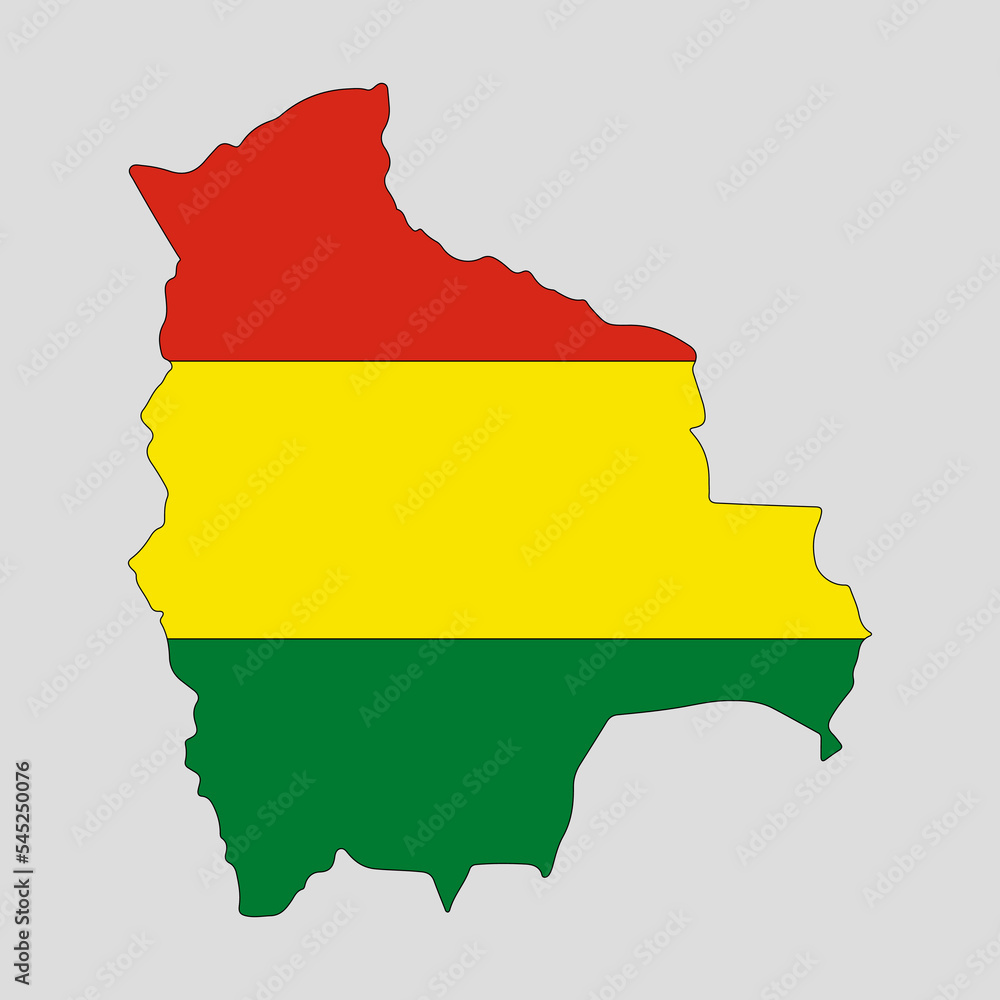 Outline map of the country of Bolivia. Vector illustration Outline map of the country of Bolivia. Vector illustration