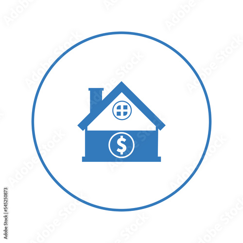 Real estate dollar house icon | Circle version icon |
