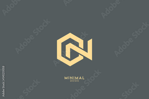 Alphabet letter CN, NC, C, N icon logo vector.
