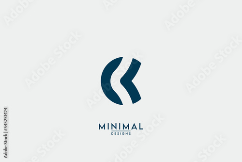 Abstract initials monogram letter CK KC text logo icon design vector template.