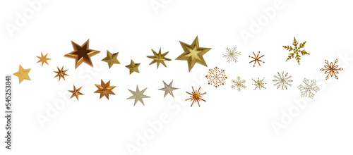 Holiday golden decoration  glitter frame isolated