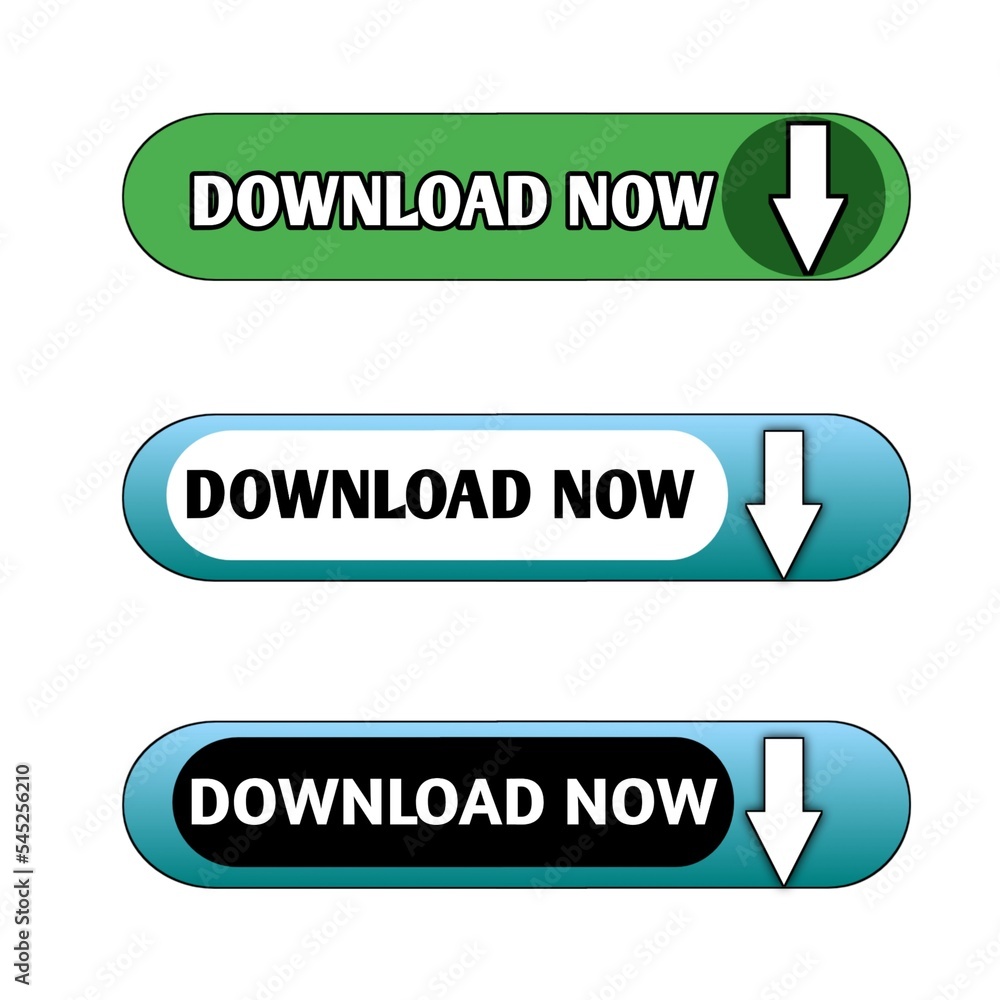 Illustration of green,skyblue colour download now button icon three times Illustration of green,skyblue colour download now button icon three times