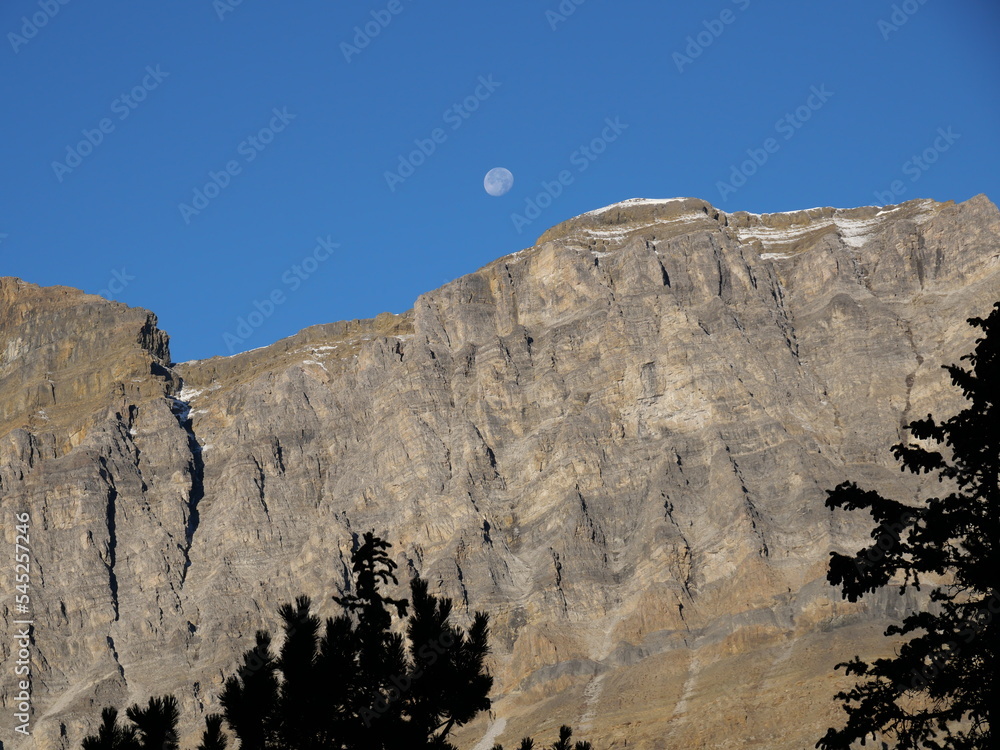 Caldron Peak with moon in a background