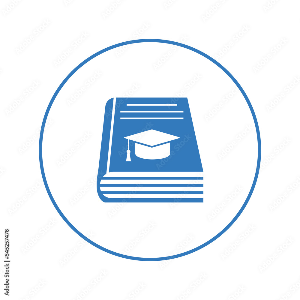 Graduation academic cap book icon | Circle version icon | Graduation academic cap book icon | Circle version icon |