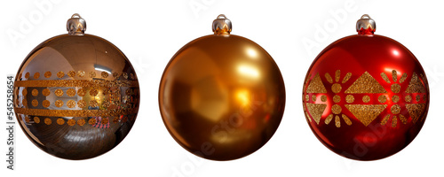 Bolas de navidad con fondo transparente PNG