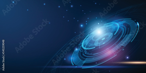 Abstract Hud Ui. Abstract hi tech. Abstract digital background with technology. Vector abstract technology. Interface.	