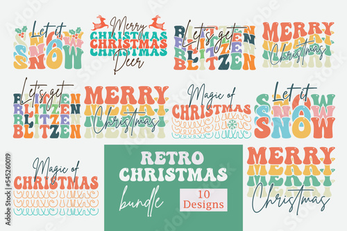 Retro Christmas Bundle,  Christmas  t shirt,  Christmas  vector., Merry christmas lettering.