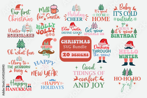  Christmas SVG Bundle,  Christmas  t shirt,  Christmas  vector.