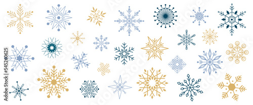snowflake vector set, collection of winter  simple decoration