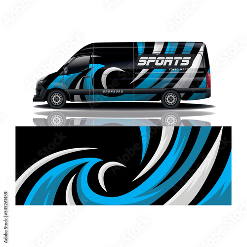 Car decal wrap design vector