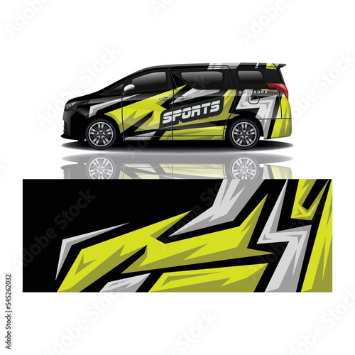 Car decal wrap design vector