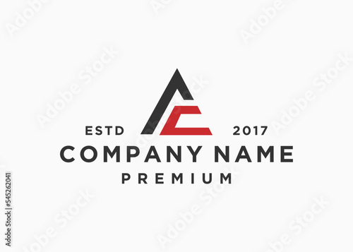 letter ac triangle logo design vector illustration template