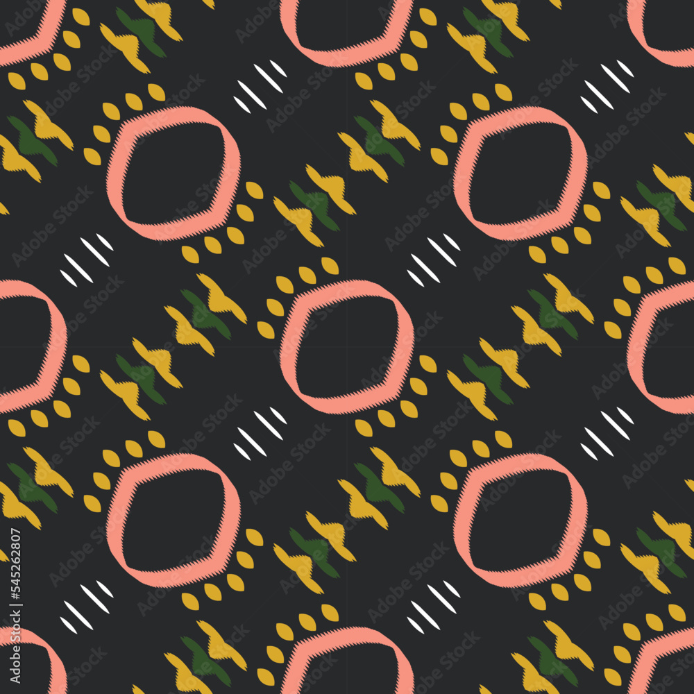 Ikat chevron tribal African Seamless Pattern. Ethnic Geometric Ikkat ...