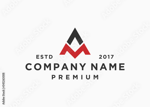 letter am or ma logo design vector illustration template