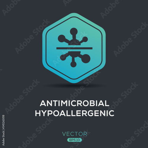 Creative (Antimicrobial hypoallergenic) Icon, Vector sign.