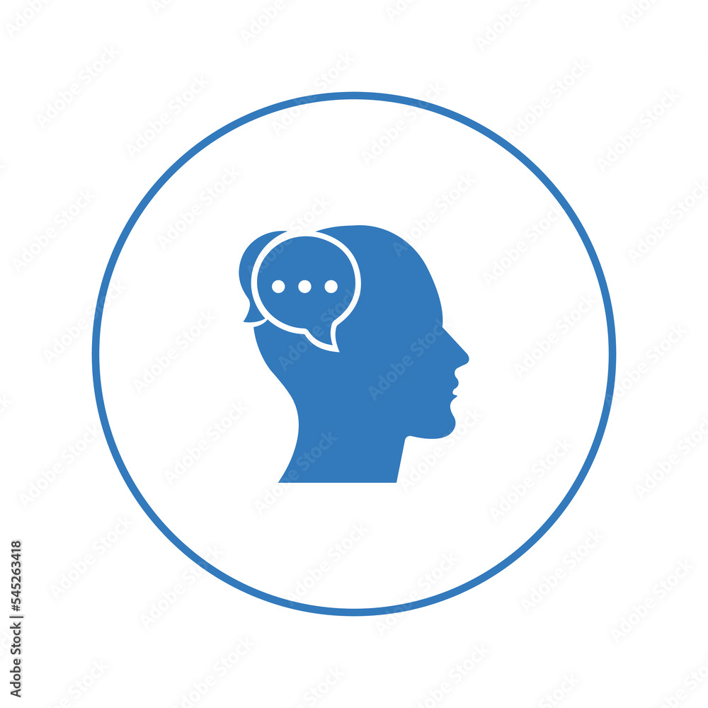 Human brain mind chat icon | Circle version icon | Human brain mind chat icon | Circle version icon |