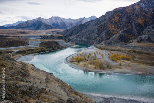 The confluence of Chuya and Katun rivers in Altay