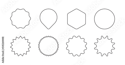 Price tags and label stickers set flat illustration. 
