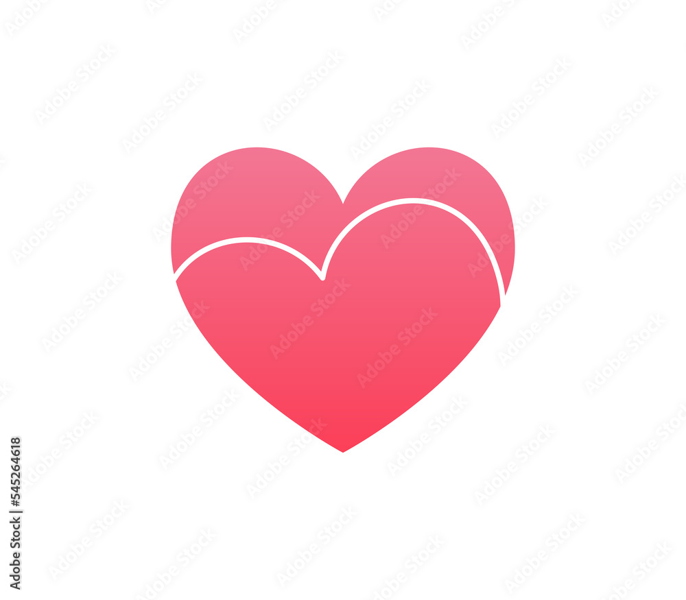 Heart icon and happy symbol simple shape concept flat illustration.
