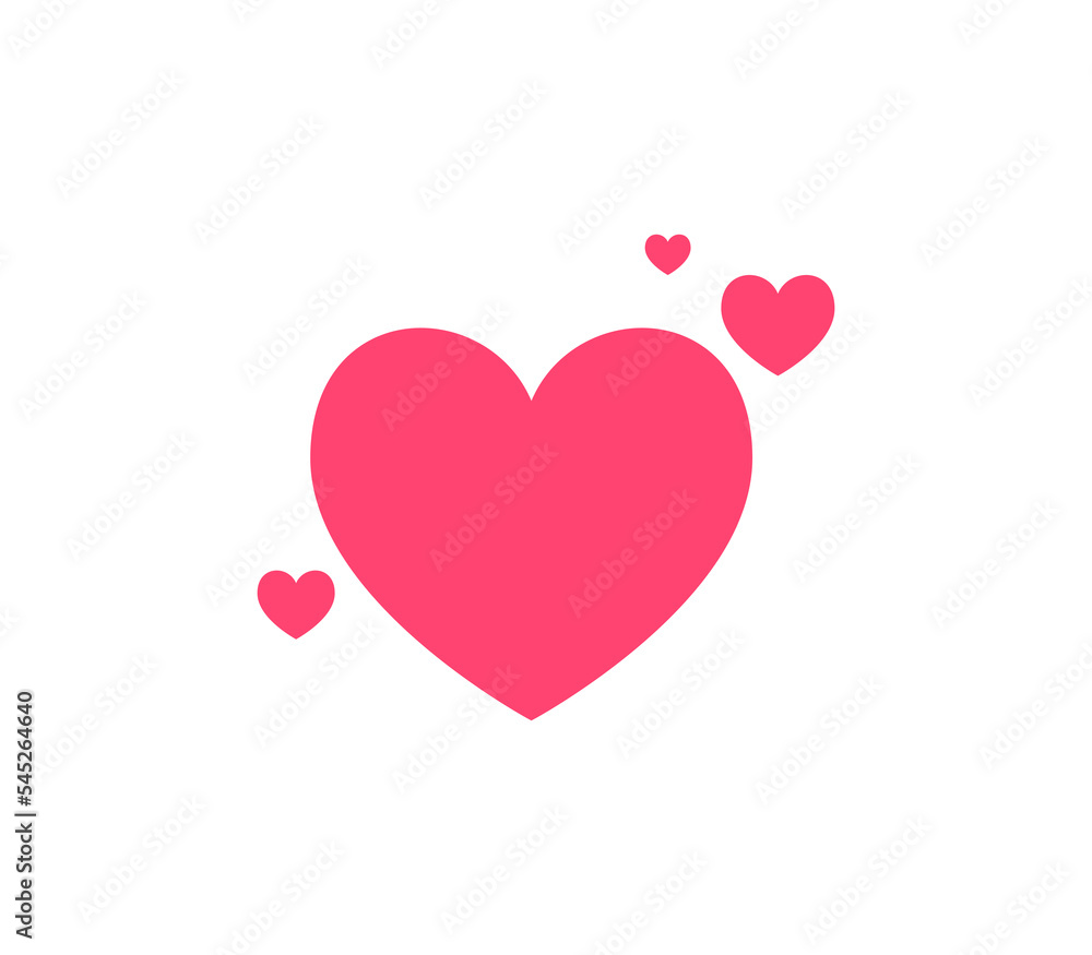 Heart icon and happy symbol simple shape concept flat illustration.
