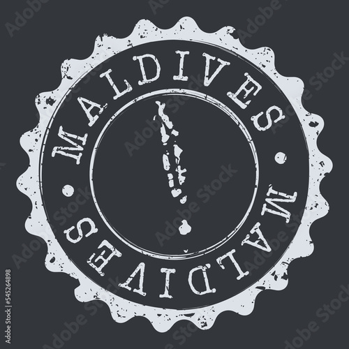 Maldives Stamp Travel Passport. Design Retro Symbol Country. Old Vintage Postmark. photo