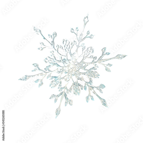Transparent snowflake made from ice (1)