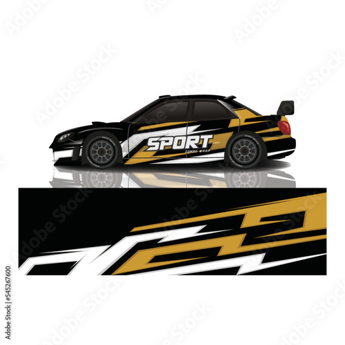 Car decal wrap design vector