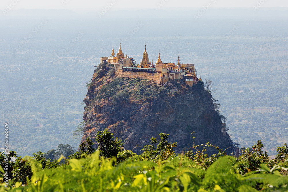 Buddhist monastery Taung Kalat on top of Mount Popa, Myanmar