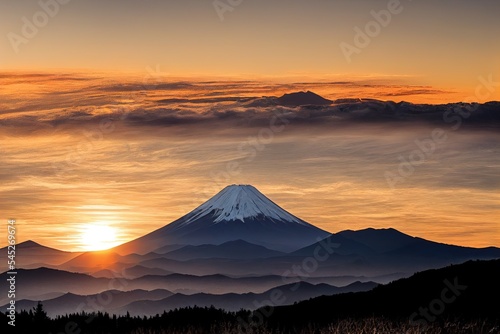 Mountain Fuji sunrise Japan panorama © MUNUGet Ewa