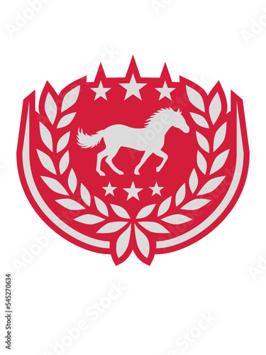 Wappen Pferd Lorbeerkranz Sterne 