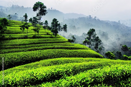 Fototapeta Tea plantations in Munnar, Kerala, India