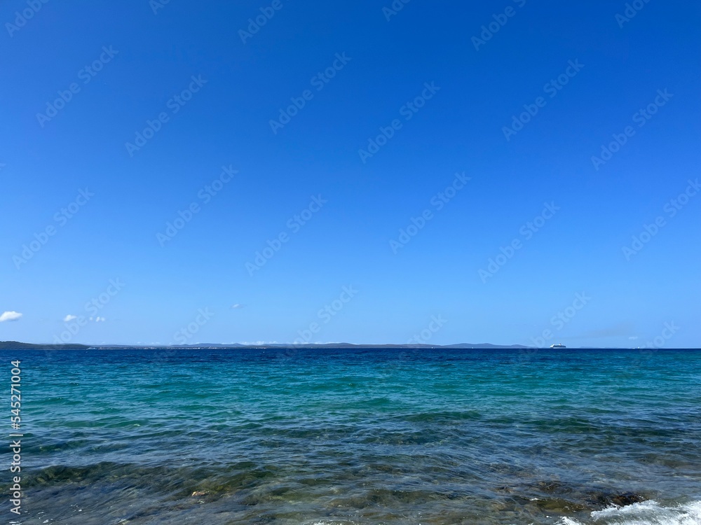 Blue sea horizon, natural seascape