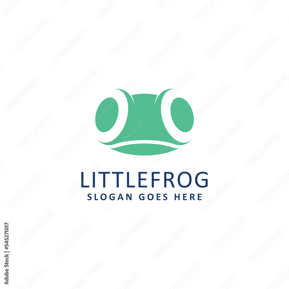 Frog Face simple logo design in green color Frog Face simple logo design in green color