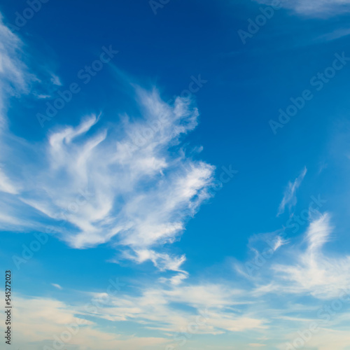 Blue sky and nice cumulus clouds.