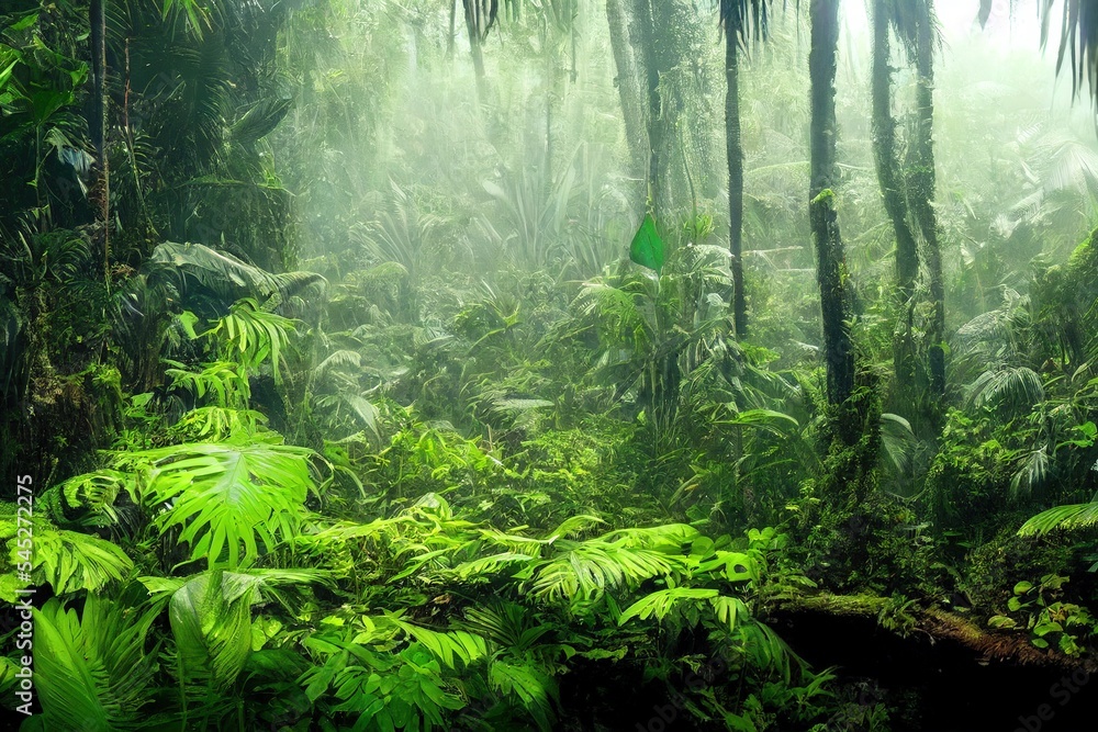 Fototapeta premium Deep tropical jungle landscape