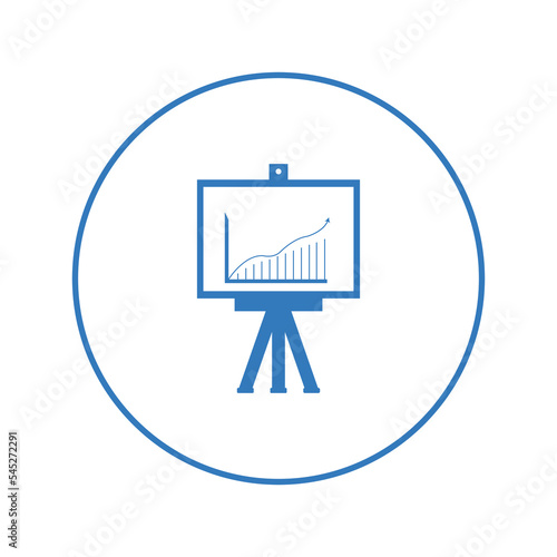 Business presentation bar graph icon | Circle version icon |