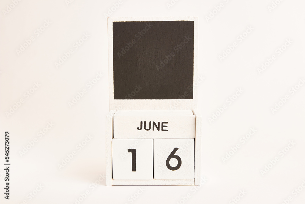 Calendar with the date June 16 and a place for designers. Illustration for an event of a certain date. Calendar with the date June 16 and a place for designers. Illustration for an event of a certain date.