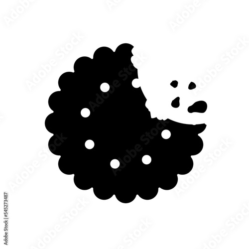 bitten biscuit- vector icon