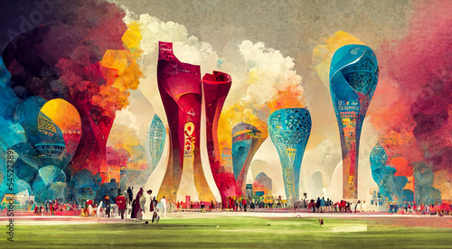 soccer world cup in qatar 2022, Generative AI Illustration 03