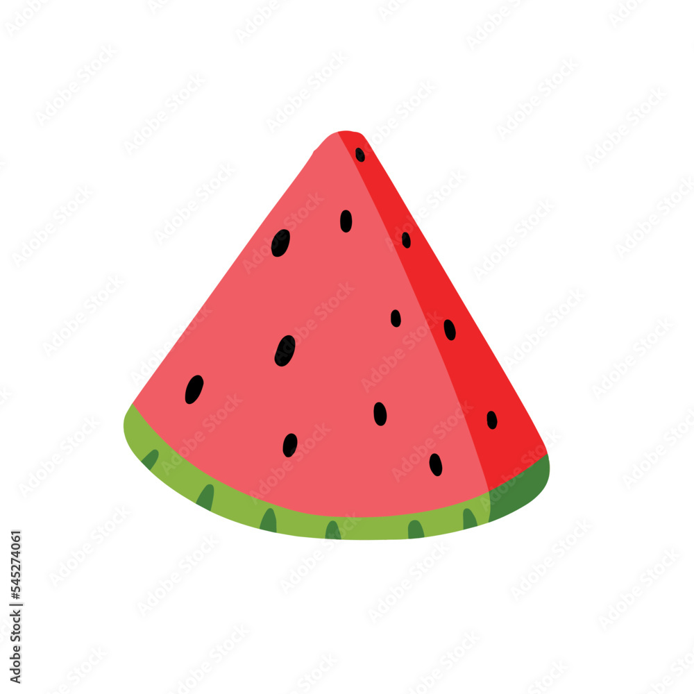 Slice Of Watermelon Cartoon. Vector Food Fruit isolated on white background. Slice Of Watermelon Cartoon. Vector Food Fruit isolated on white background.
