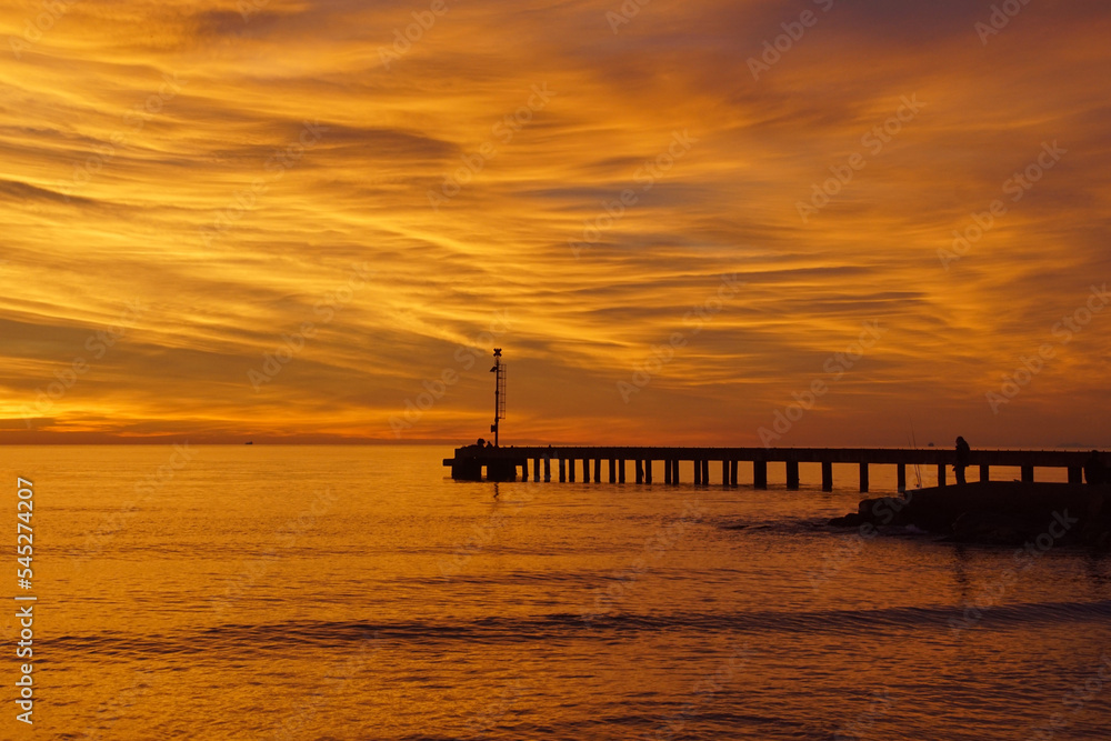 sunset at the pier