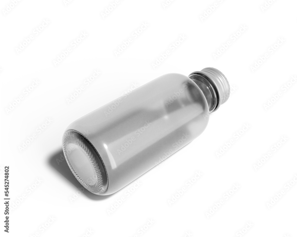Blank Clear Glass Dropper Bottle & Aluminium Cap with transparent background. 3D render.
Blank Clear Glass Dropper Bottle & Aluminium Cap with transparent background. 3D render.