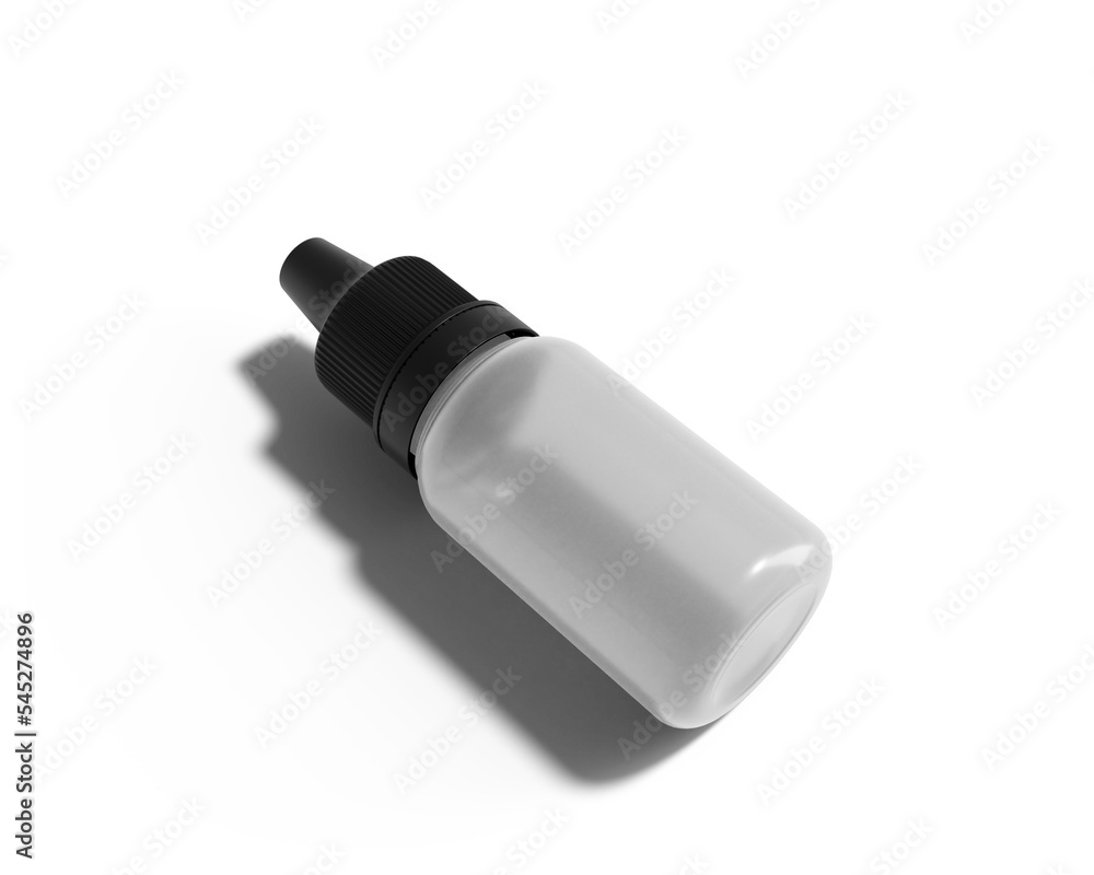 Blank liquid dropper bottle packaging with transparent background. 3D render. Blank liquid dropper bottle packaging with transparent background. 3D render.