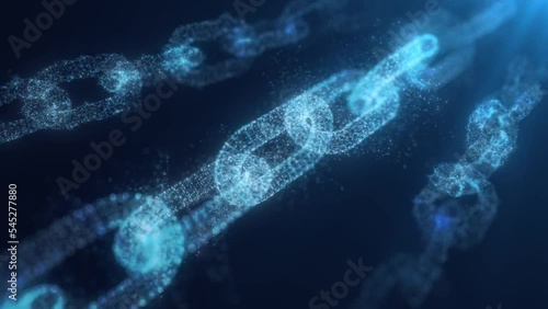 Block chain network concept. Big data technology. Transferring of big data. 3D Rendering. 4k animation.