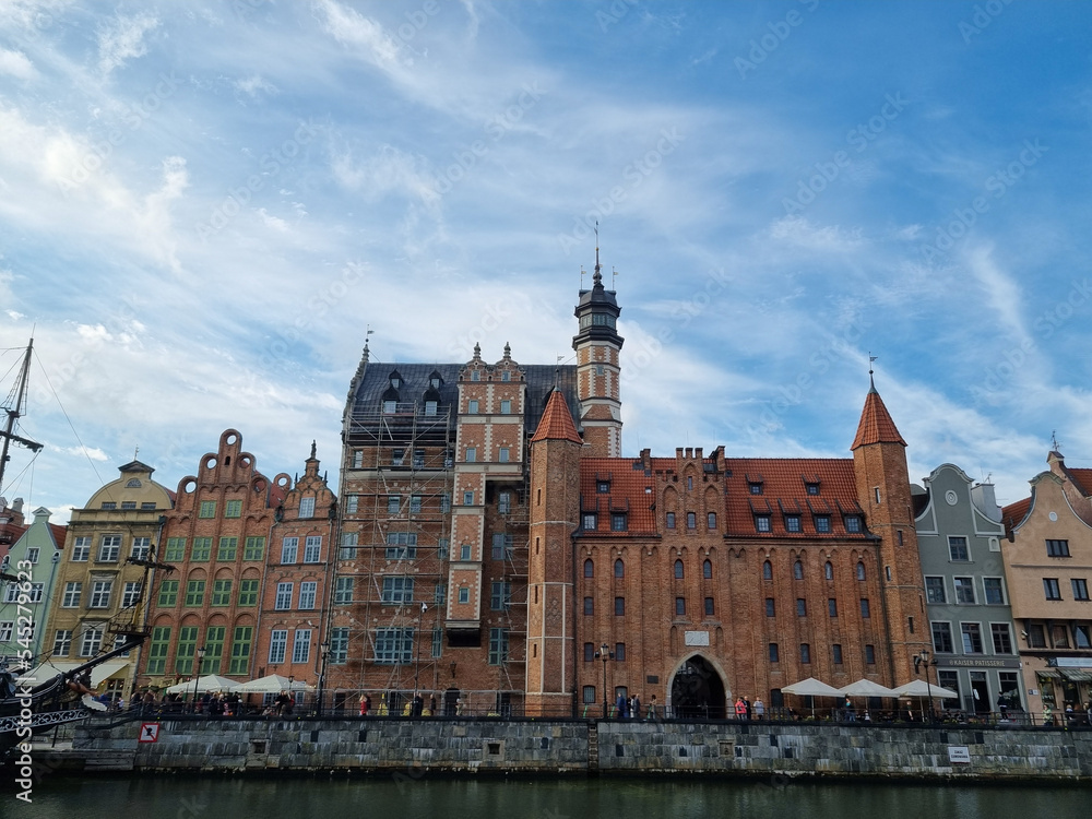 Fototapeta premium near the river, in Gdansk, near old town of Gdansk